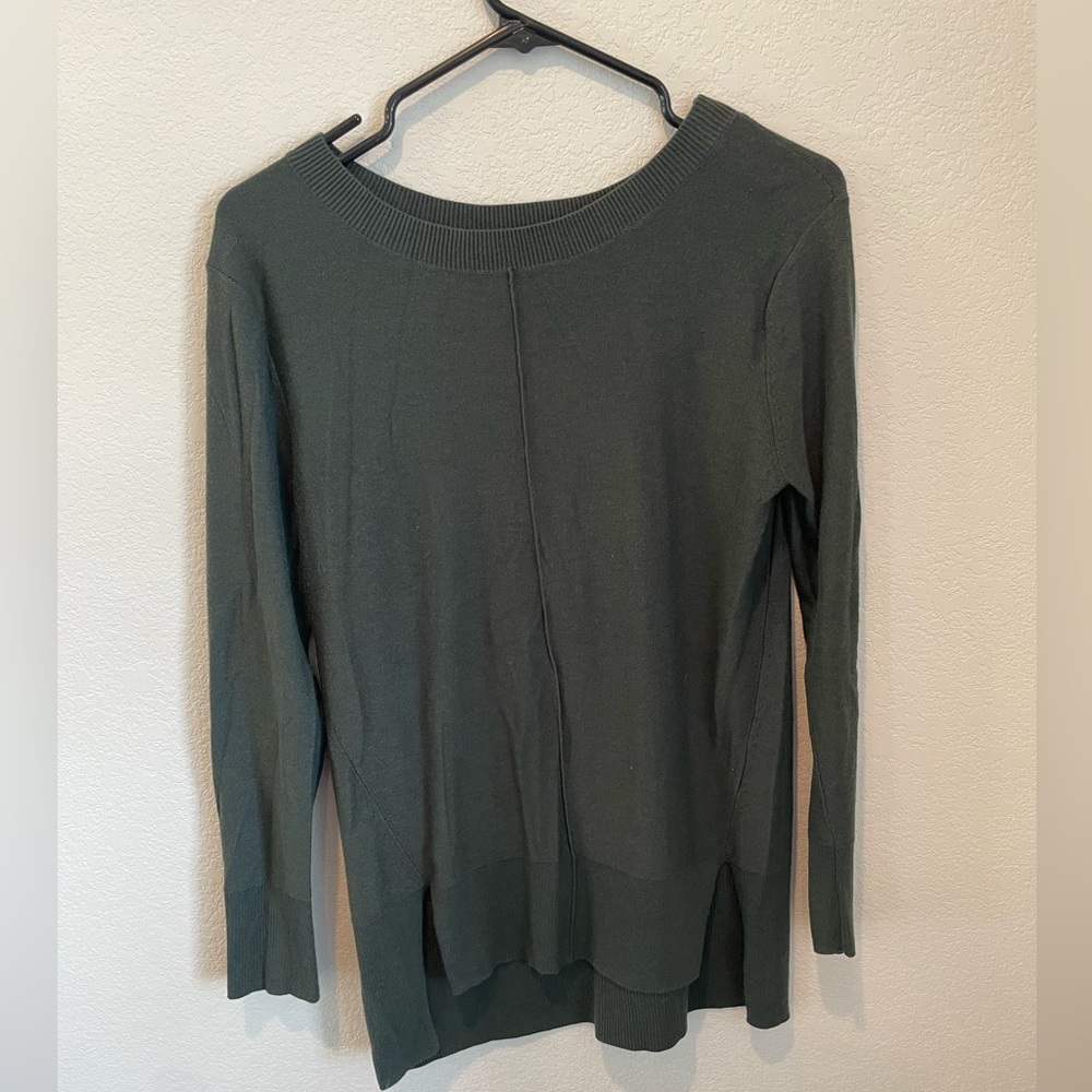Trouvé Dark Green Crew Neck Sweater XS Lightweight Soft Minimalist Basic Women